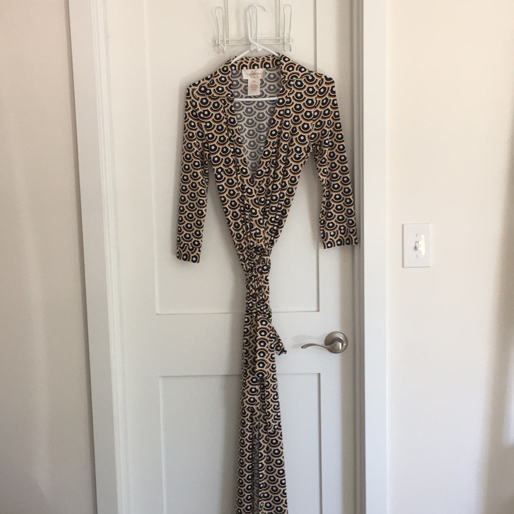 NWOT Long wrap dress by designer Julie Brown.